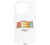 venezia, italia burano, isola, colorito, case, illustrazione Custodia per iPhone 15 Pro