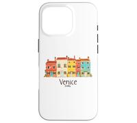 venezia, italia burano, isola, colorito, case, illustrazione Custodia per iPhone 16 Pro