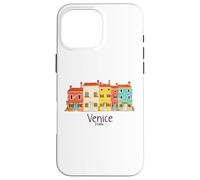 venezia, italia burano, isola, colorito, case, illustrazione Custodia per iPhone 16 Pro Max