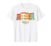 venezia, italia burano, isola, colorito, case, illustrazione Maglietta