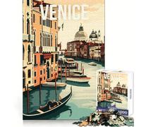 Venezia, Italia, Canale, Gondola, Puzzle da 1000 pezzi per adolescenti, Puzzle per migliorare la memoria, Passatempo rilassante, Bordi precisi, (38x52cm)