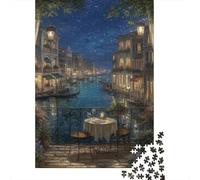 Venezia, Italia di Notte Adulto 1000 Pezzi Puzzle in Legnos Gioco EduGattoion Regalo Per Amore E Amico Per Gioco Familiare Decorazione Interna Unica Stress Relief 1000pcs (75x50cm)