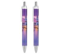 Venezia Italia Night Penna a sfera retrattile inchiostro nero punta a sfera 0,5 mm scrittura liscia note prendere appunti accessori per ufficio 2 PCS