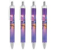 Venezia Italia Night Penna a sfera retrattile inchiostro nero punta a sfera 0,5 mm scrittura liscia note prendere appunti accessori per ufficio 4 PCS