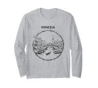 Venezia Italia Schizzo Rialto Ponte Gondola Art Maglia a Manica