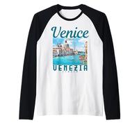 Venezia Italia Venezia Italia Venice Vintage Souvenir Maglia con Maniche Raglan