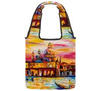 Venezia Paesaggio d'Italia Tela Tela Tela Tote Borse, Borse a Spalla Donna, Grande Borsa a Tracolla Riutilizzabile Borsa a Tracolla per Scuola Lavoro Ufficio Viaggi Shopping Casual