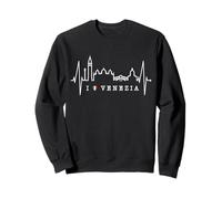Venezia Skyline Battito del Cuore L'Italia Love Amo Venezia Felpa