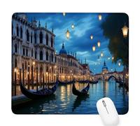 Venezia Tappetino per Mouse Piccolo 260x210x3mm, Gaming Mouse Pad Città dell'acqua, con Base in Gomma Antiscivolo, Mousepad con Bordi Cuciti, per Mouse Senza Fili, Laptop, Ufficio Casa, Lavabile D-537