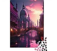 Venezia tramonto Puzzle Adulti 1000 Pz Arte digitale città Riciclabile Per Bambini Educativi Facile Da Assemblare Mappa Di Riferimento 52x38cm/1000pcs
