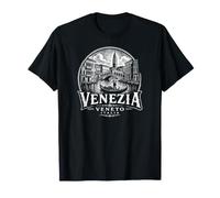 Venezia Veneto Italia Paesaggio Urbano xilografia Maglietta