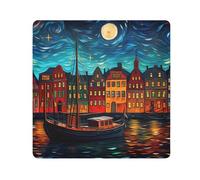 Venezia Water City Moon Night Camera Wrap Cloth, Squares Magic panno autoadesivo per obiettivo fotocamera antigraffio protezione obiettivo borsa di panno per il trucco 35,1 x 35,1 cm, Multicolore,