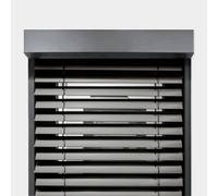 Veneziana argentata, grigio argento simile a RAL 7001, cassonetto esterno, Rettangolare 20°, 800 x 800 mm