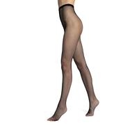 VENEZIANA NUOVA Collants Lingerie Femme COLLANTS RETE Bas résille italien classique - avec gousset en coton Sans culotte à la taille Pas moulant - collants pour femmes (Nero, M/L)