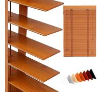 Veneziane in legno su misura, lamiere da 50 mm - Regolabili - Veneziane da interno per tapparelle per finestre Orange-Brown