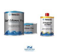 VENEZIANI GEL GLOSS PRO + DILUENTE 0,5 LT - FINITURA POLIURETANICA BICOMPONENTE