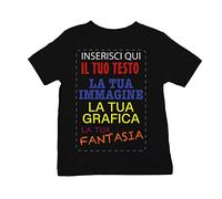 VENEZIANO T-Shirt Cotone Personalizzabile Bambino - Bambina con Stampa Personalizzata su Richiesta 100% Made in Italy Nero