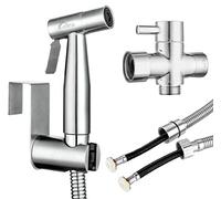 Venezio - Spruzzatore per bidet portatile per WC con tubo anti-perdite, WC o montaggio a parete, multifunzione per pannolini, doccia Shattaf, animali domestici, in acciaio inox di alta qualità