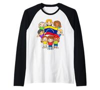 Venezuela Bambini Mese del Patrimonio Ispanico Bandiera Maglia con Maniche Raglan
