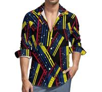 Venezuela Bandiera degli Stati Uniti Country Pride Camicie da uomo a maniche lunghe Button Down Camicia casual con tasca, Stile:, 4XL