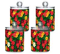 Venezuela Flor De Mayo Beauty Summer Flowers - Contenitori in plastica trasparente con coperchio, contenitori decorativi per tamponi di cotone, tamponi di cotone, filo interdentale, graffette