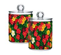 Venezuela Flor De Mayo Beauty Summer Flowers - Contenitori in plastica trasparente con coperchio, contenitori decorativi per tamponi di cotone, tamponi di cotone, filo interdentale, graffette