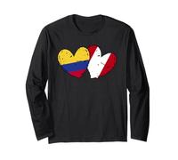 Venezuela Perù Cuori Bandiera Venezuelano Peruviano Amicizia Maglia a Manica