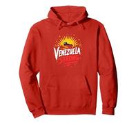 Venezuela Strong: Orizzonte Patriottico Tramonto Orgoglio Felpa con Cappuccio, Unisex per Adulti, Rosso, XL
