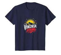 Venezuela Strong: Orizzonte Patriottico Tramonto Orgoglio Maglietta, Bambini, Navy, 12 Anni