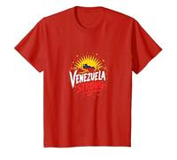 Venezuela Strong: Orizzonte Patriottico Tramonto Orgoglio Maglietta, Bambini, Rosso, 4 Anni