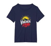 Venezuela Strong: Orizzonte Patriottico Tramonto Orgoglio Maglietta, Donna Plus-Size, Navy, 1X