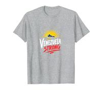Venezuela Strong: Orizzonte Patriottico Tramonto Orgoglio Maglietta, Uomo, Grigio Melange, M