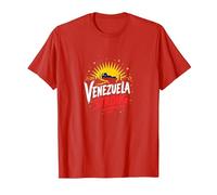 Venezuela Strong: Orizzonte Patriottico Tramonto Orgoglio Maglietta, Uomo, Rosso, XXL