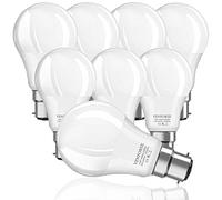 Venforze Lampadine a baionetta da 150 W, 15 W, A60 B22, 1600 lm, luce bianca diurna, GLS Frosted BC a risparmio energetico, non dimmerabili, confezione da 8