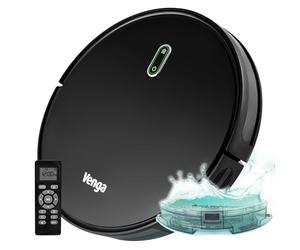 Venga! Aspirapolvere Robot 3 in 1, Aspirapolvere e Lavapavimenti, Con un Serbatoio d’Acqua, Funzionamento facile di “1 Tasto”, 6 Modi di Pulizia, Ricarica automatica, VG RVC 3000 BK, Dispositivo Nero