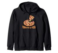 Vengo Por La Pizza Divertente Spagnolo Citazione Amante Della Pizza Felpa con Cappuccio