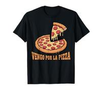 Vengo Por La Pizza Divertente Spagnolo Citazione Amante Della Pizza Maglietta