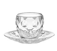 Guzzini Venice Glass - Set di 4 tazzine da caffè espresso con piattino in plasti