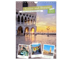 Venice and Burano, Between canals and vibrant facades (Wall Calendar 2027 DIN A4