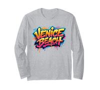 Venice Beach - Graffiti Colorati Street Art California Design Maglia a Manica