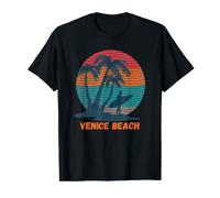 Venice Beach Los Angeles California Surf e palme Maglietta