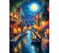 Venice Canal at Night Puzzle 300 Pezzi Per Adulti in Cartone Rigido 3D Panoramico Per Viaggi E Vacanze Miglioramento Concentrazione Edizione Esclusiva Qualità 300 PCS