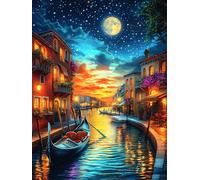 Venice Canal at Night Under The Moon Rompicapo 1000 Pezzi Per Decorazione Di Eventi Scenery Science Fiction Cartone Rigido Tema Matrimoniale Per Allestimenti Edizione Personalizzabile Qualità Garantit