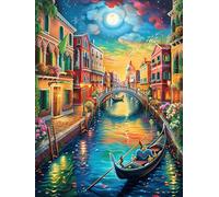 Venice Canal at Night Under The Stars Puzzle 1000 Pezzi Rompicapo Per Ufficio Premium Scenery Science Fiction Pausa Lavoro Rilassante Attività Per Colleghi Regalo Festa Aziendale 1000 PCS