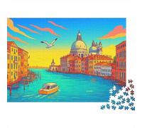 Venice Canal Scene 1000 Pezzi Cartone Spesso Set Di Puzzle Jigsaw Collettori Impossibile Difficile Sfida Del Gioco Educativo 38x26cm/1000pcs