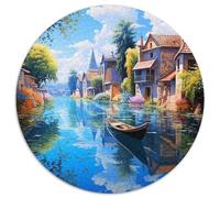 Venice Canal View 1000 Tessere Animation Puzzle Circolare Multicolore Festa Aziendale Regalo Per Adulti E Bambini Da 14 Anni E Più 1000pcs (67.5x67.5cm)