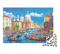 Venice Gondola Scene Puzzle in Cartone 1000 Pezzi Per Anziani Decorazione Casa Allenamento Mentale Esercizio Per La Mente Cartone Di Alta Qualità 52x38cm/1000pcs