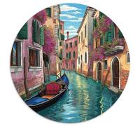 Venice Water City 1000 Pezzi Puzzle Rotondo Classico Decompressione Puzzle Circolare Regali Per Adulti E Bambini 1000pcs (67.5x67.5cm)
