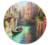 Venice Water City 1000 Tessere Puzzle Circolare Divertimento Per Gioco Familiare Regalo Per Adulti E Bambini Da 14 Anni E Più 1000pcs (67.5x67.5cm)