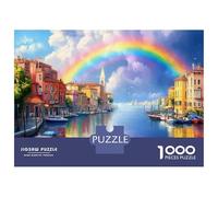 Venice Water City Jigsaw Puzzle Impossibili 1000 Pezzi Rainbow And Building Decorazione Per La Casa. Giochi Rilassamento E Intelligence Per Adulti E Ragazzi Da 14 Anni 52x38cm/1000pcs